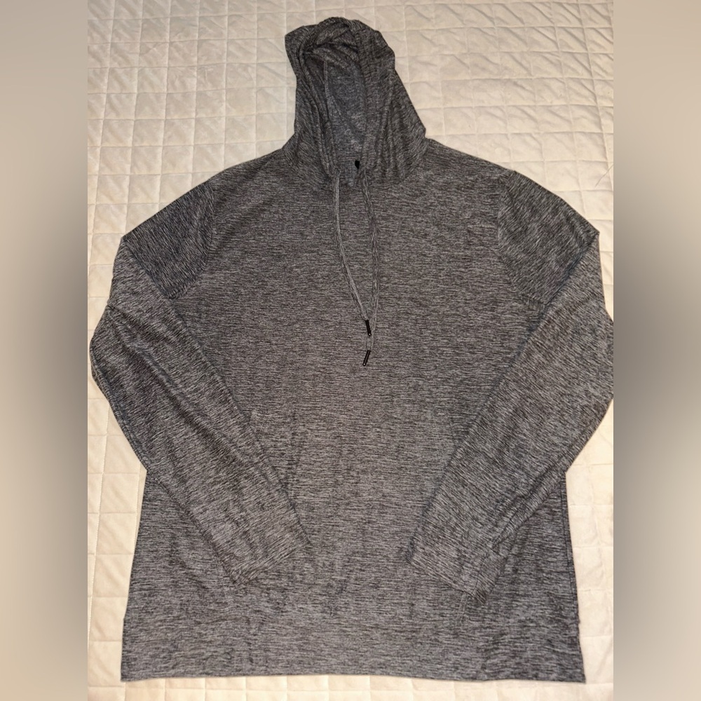 Kyodan marled gray stretch hoodie pullover. Mens large. Soft material